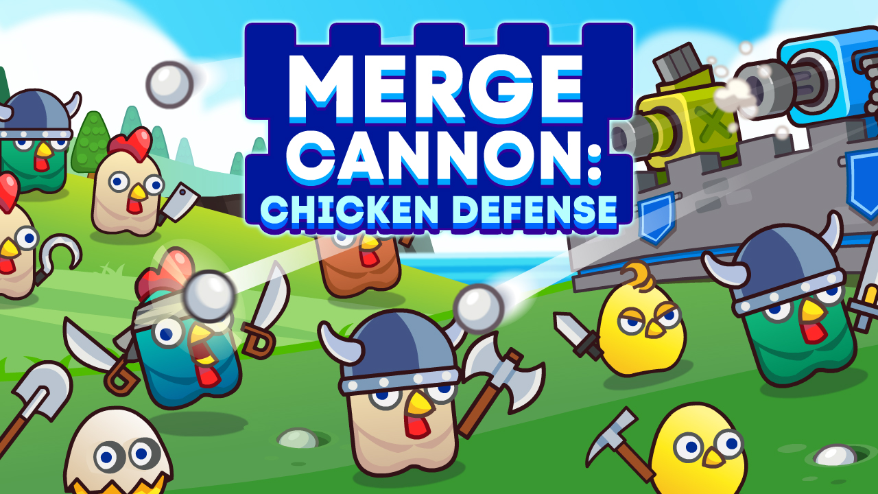 Hra - Merge Cannon: Chicken Defense